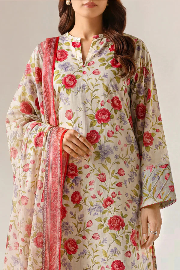 Unstitched Printed Lawn 3 Piece