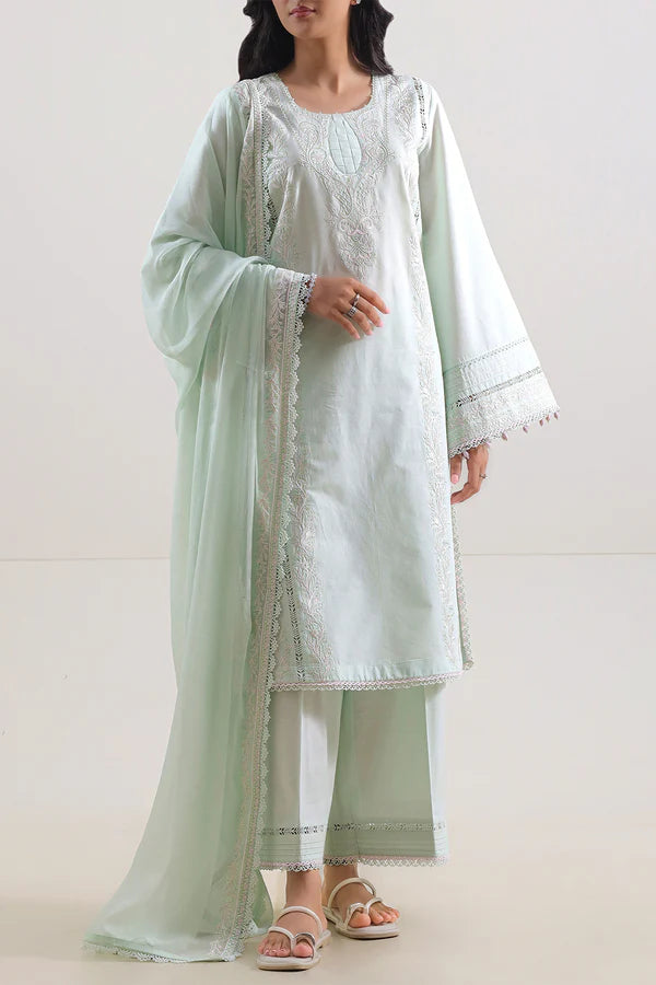 Unstitched Solid Embroidered Cambric 2 Piece (Shirt/Trouser)