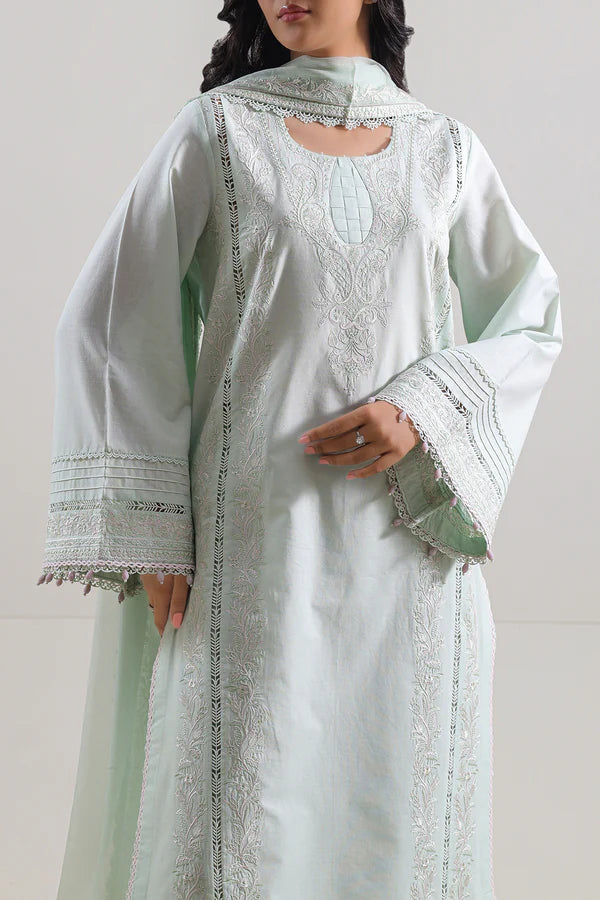Unstitched Solid Embroidered Cambric 2 Piece (Shirt/Trouser)