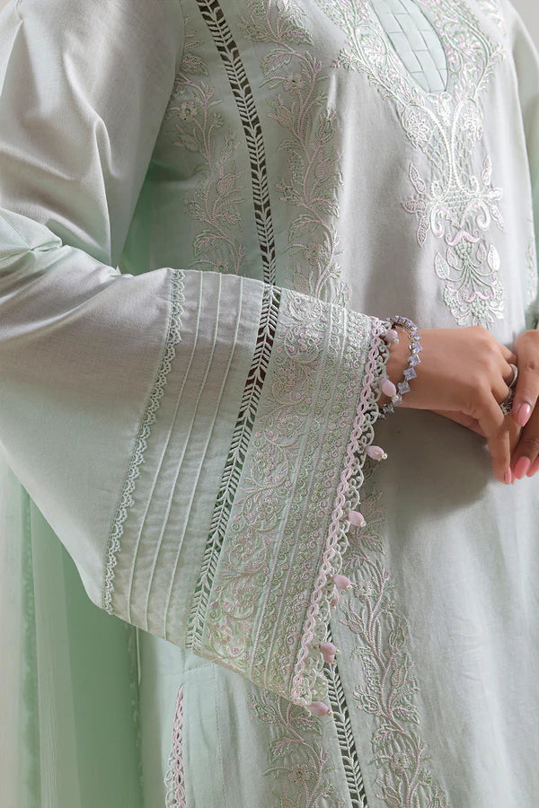 Unstitched Solid Embroidered Cambric 2 Piece (Shirt/Trouser)