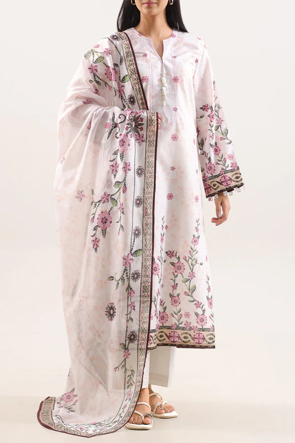 Unstitched Printed Lawn 3 Piece
