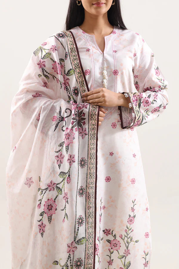 Unstitched Printed Lawn 3 Piece