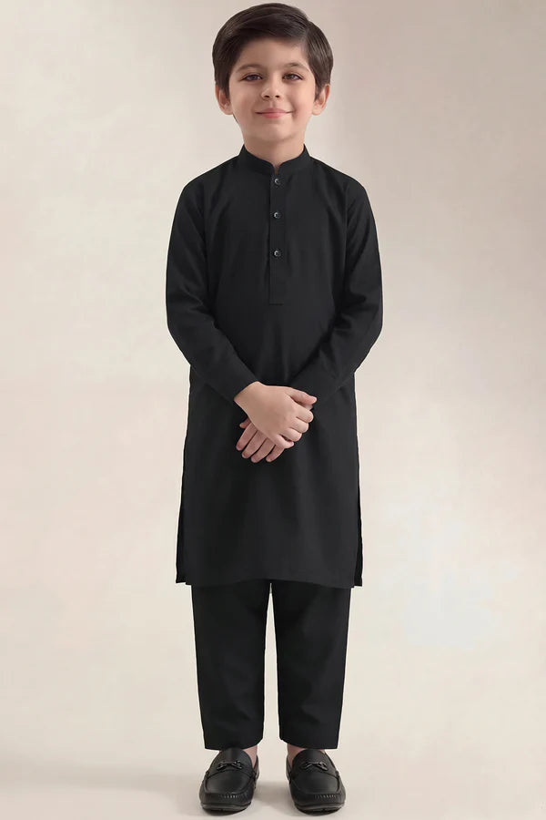 Solid Wash N Wear Stitched 2 Piece (Shirt/Trouser) For Boys