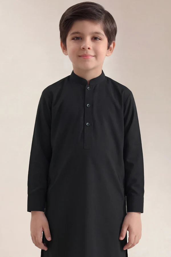 Solid Wash N Wear Stitched 2 Piece (Shirt/Trouser) For Boys