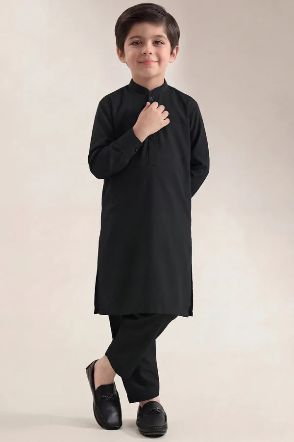 Solid Wash N Wear Stitched 2 Piece (Shirt/Trouser) For Boys