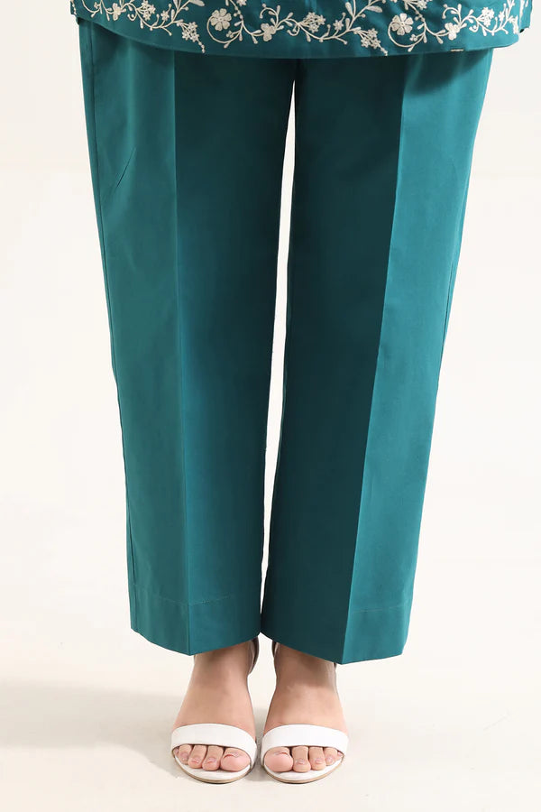Solid Embroidered Poplin Stitched 2 piece (Shirt/Trouser)