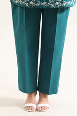 Solid Embroidered Poplin Stitched 2 piece (Shirt/Trouser)