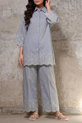 Solid Embroidered Cambric Stitched 2 Piece (Shirt/Trouser)