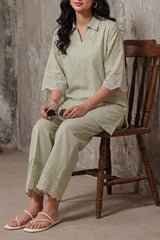 Solid Embroidered Cambric Stitched 2 Piece (Shirt/Trouser)