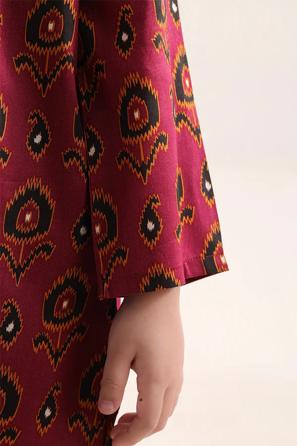 Printed Arabic Lawn Stitched 2 Piece (Shirt/Trouser) For Kids