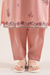 Solid Embroidered Cambric Stitched 3 Piece