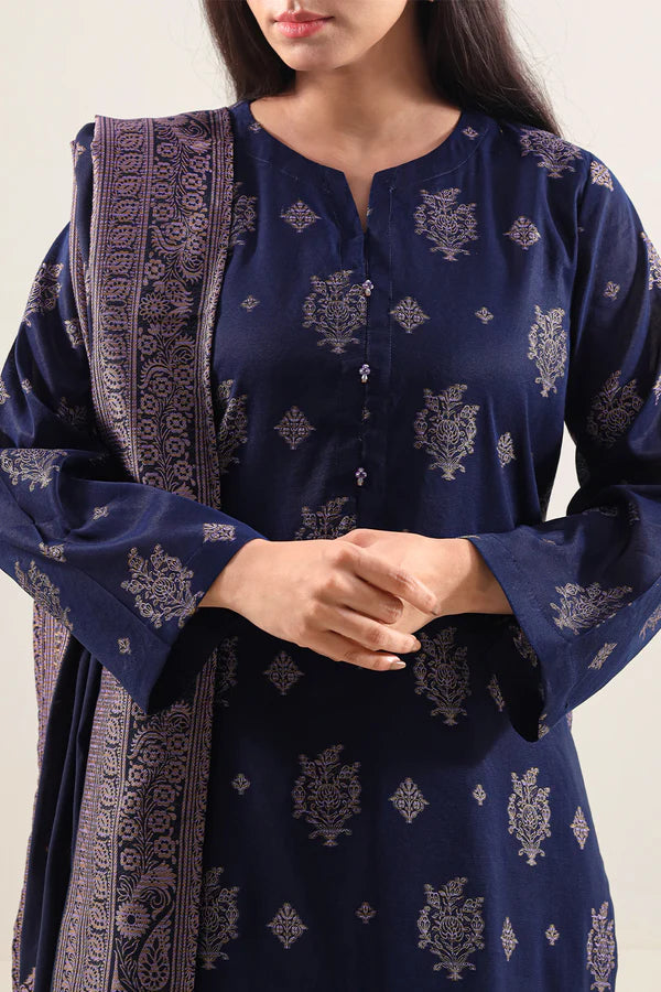 Cotton Jacquard Stitched 3 Piece