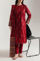Cotton Jacquard Stitched 3 Piece