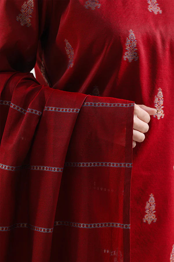 Cotton Jacquard Stitched 3 Piece