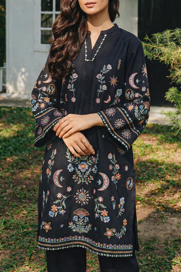 Solid Embroidered Cross Hatch Stitched 2 Piece (Shirt/Trouser)