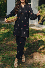 Solid Embroidered Cross Hatch Stitched 2 Piece (Shirt/Trouser)