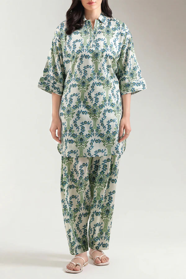 Printed Arabic Lawn Stitched 2 Piece (Shirt/Trouser)