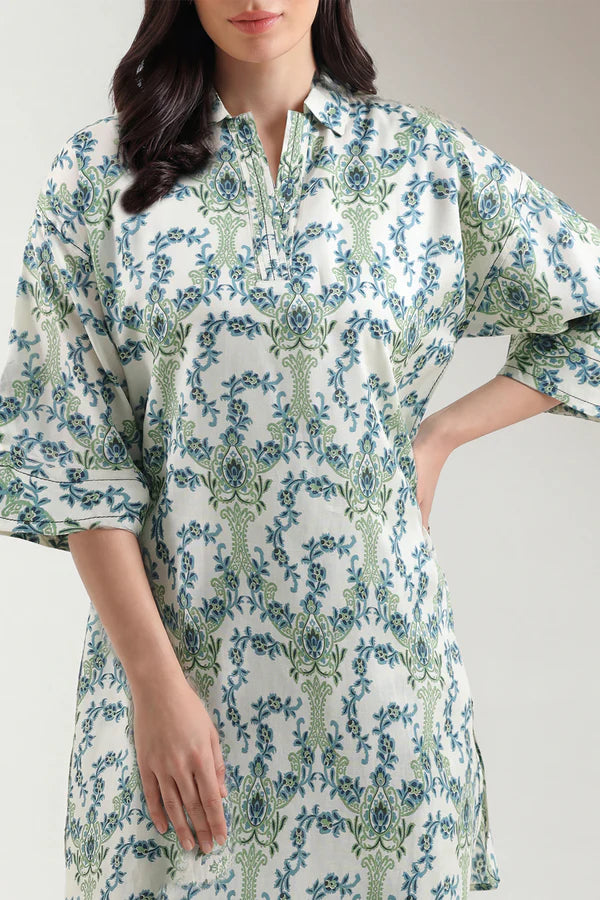Printed Arabic Lawn Stitched 2 Piece (Shirt/Trouser)