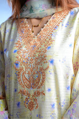 Printed Embroidered Cotton Jacquard Stitched 2 Piece (Shirt/Dupatta)