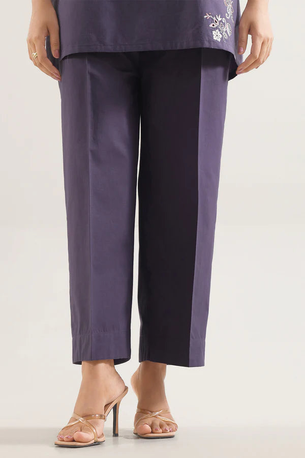 Solid Embroidered Poplin Stitched 2 piece (Shirt/Trouser)