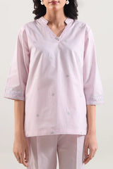 Solid Embroidered Poplin Stitched 2 piece (Shirt/Trouser)