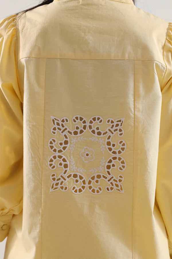 Solid Embroidered Poplin Stitched 2 piece (Shirt/Trouser)