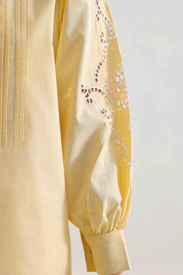 Solid Embroidered Poplin Stitched 2 piece (Shirt/Trouser)