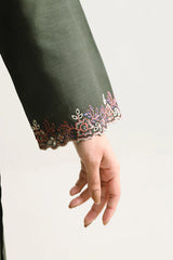 Solid Embroidered Khaddar Stitched 3 Piece