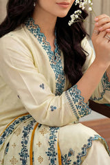 Solid Embroidered Khaddar Stitched 3 Piece