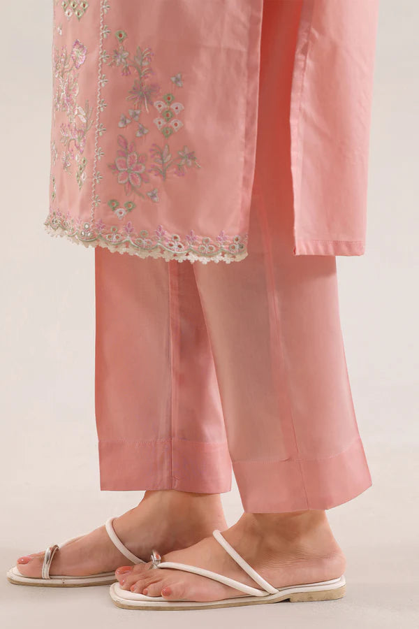 Solid Embroidered Cambric Stitched 3 Piece