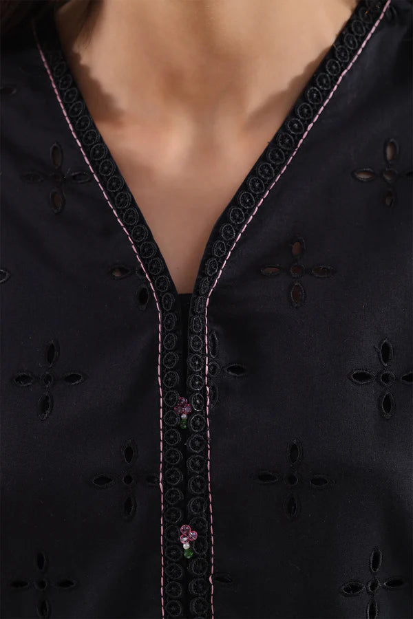 Solid Embroidered Cambric Stitched 2 Piece (Shirt/Trouser)