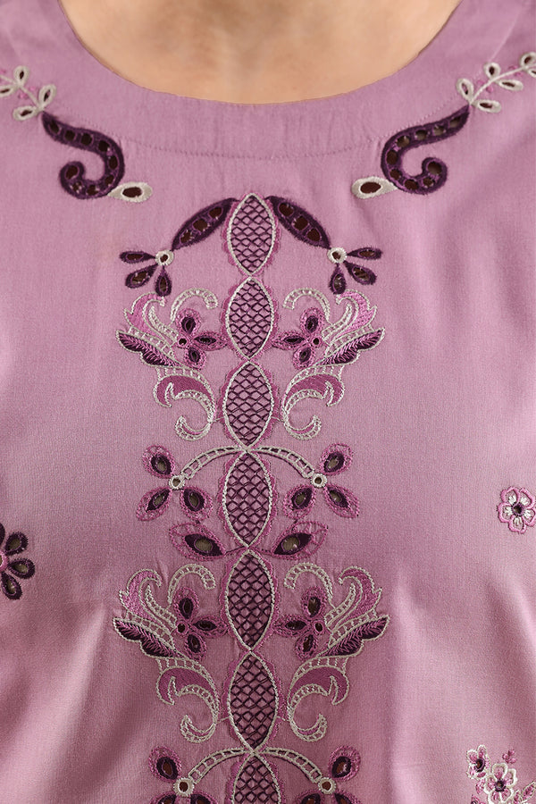 Solid Embroidered Cambric Stitched 2 Piece (Shirt/Trouser)