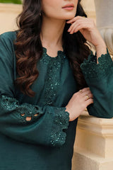 Solid Embroidered Korean Silk Stitched 2 Piece (Shirt/Trouser)
