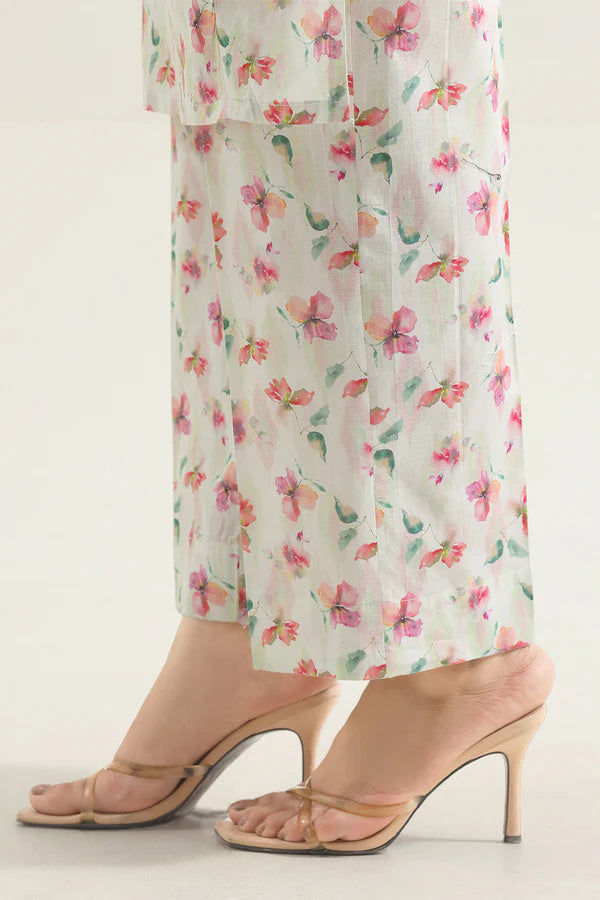 Printed Embroidered Self Strip Lawn Stitched 2 Piece (Shirt/Trouser)