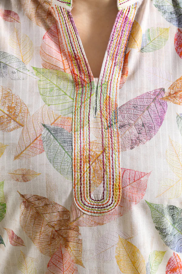 Printed Embroidered Self Strip Lawn Stitched 2 Piece (Shirt/Trouser)