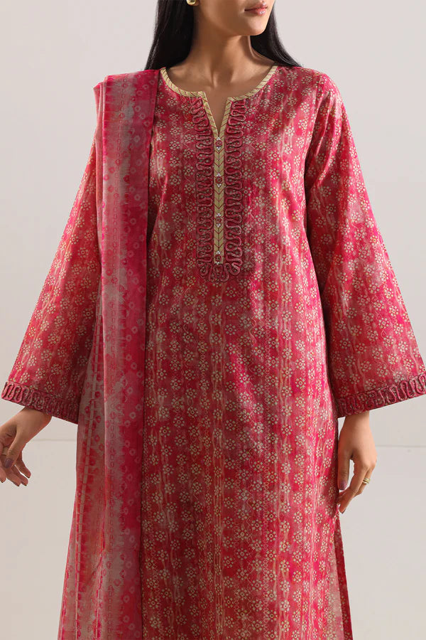 Unstitched Printed Lawn 3 Piece