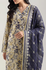 Unstitched Printed Lawn 3 Piece