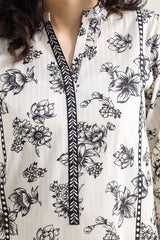 Unstitched Printed Self Strip Lawn 3 Piece
