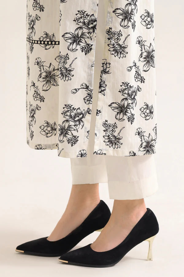 Unstitched Printed Self Strip Lawn 3 Piece