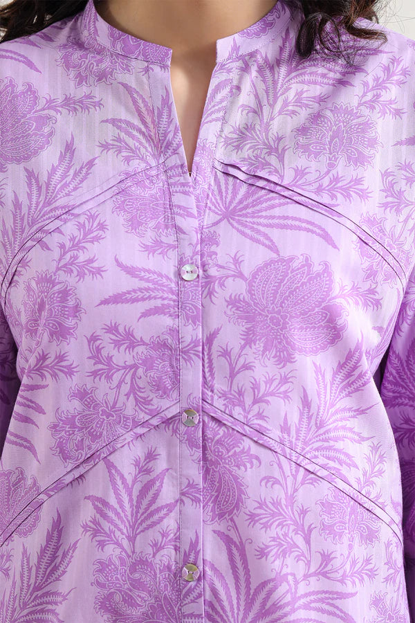 Unstitched Printed Self Strip Lawn 3 Piece