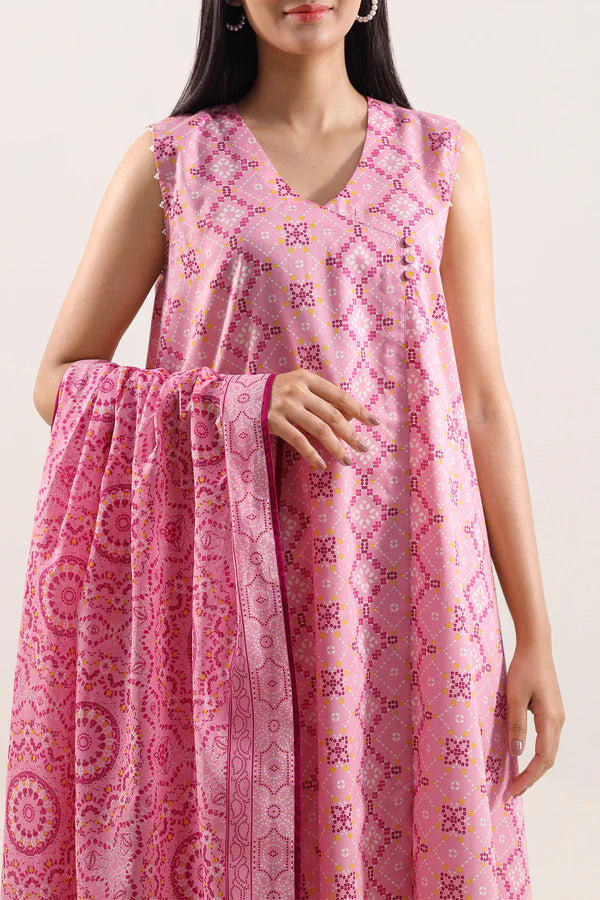 Unstitched Printed Lawn 3 Piece
