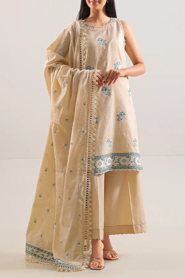 Unstitched Jacquard Cotton 3 Piece