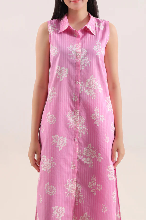 Unstitched Printed Self Strip Lawn 2 Piece (Shirt/Trouser)